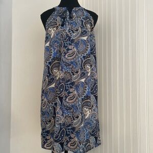 Blue Paisley Shift Summer Dress